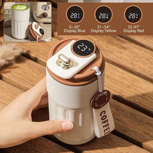 Smart Thermal Bottle LED Temperature Display Coffee Cup 316 Stainless Steel Tumbler Mug 450ml